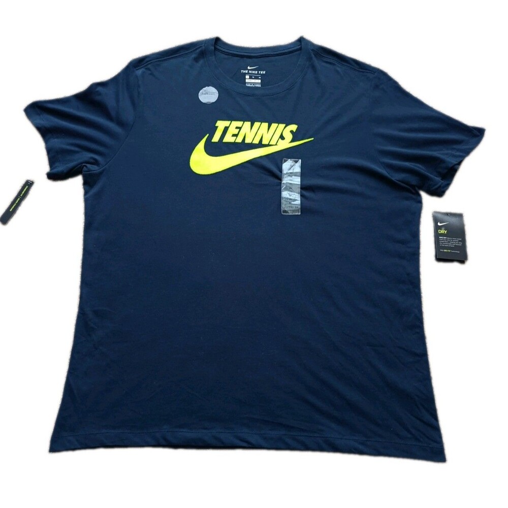 Nike Court Tennis Logo Standard Dri Fit Shirt Men Size XL White CJ0429-100